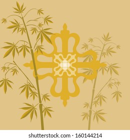 Marijuana plants and vajra vector illustration