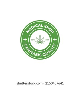 Produktetikett Marijuana und Logo-Grafikvorlage
