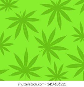 Marijuana print.Cannabis  pattern illustration vector.