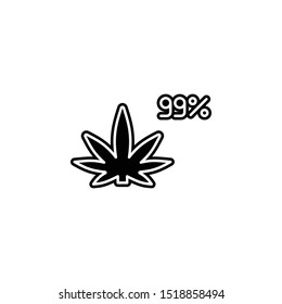 Marijuana, pure, 99% icon. Simple glyph, flat vector of marijuana icons for ui and ux, website or mobile application