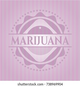 Marijuana realistic pink emblem