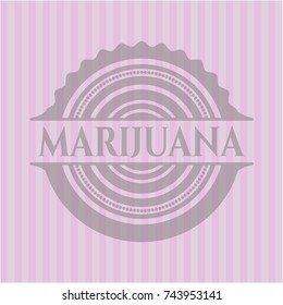 Marijuana realistic pink emblem