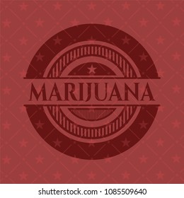 Marijuana red emblem. Retro