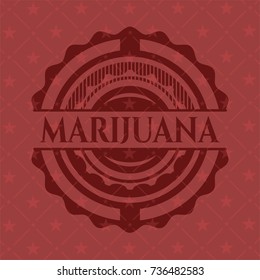 Marijuana red emblem. Retro