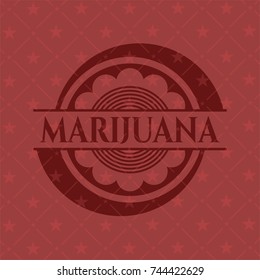 Marijuana red emblem. Retro