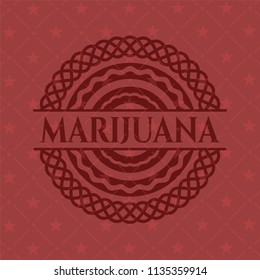 Marijuana retro red emblem