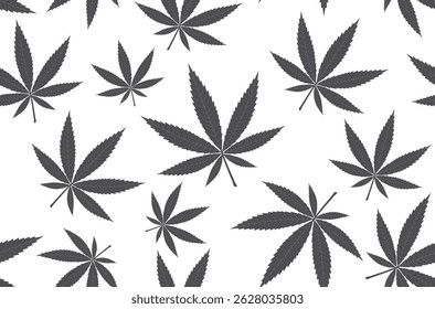 Patrón de marihuana sin costuras. Fondo de cannabis. Producto natural del cáñamo orgánico.