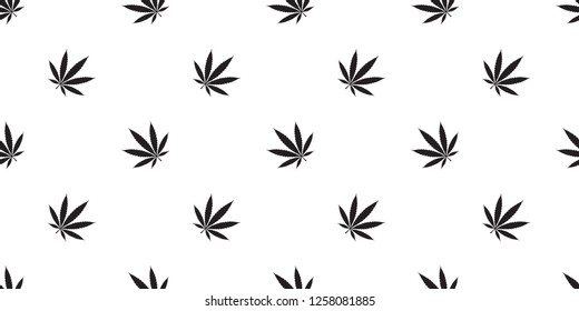 Marijuana seamless pattern cannabis vector weed leaf scarf isolated tile background repeat wallpaper