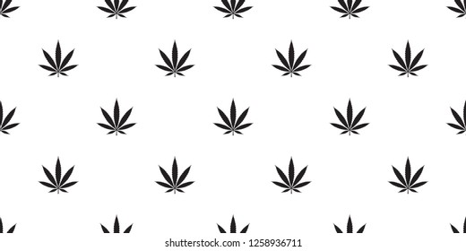 Marijuana Seamless Pattern Cannabis Vector Weed Leaf Scarf Isolated Repeat Wallpaper Tile Background