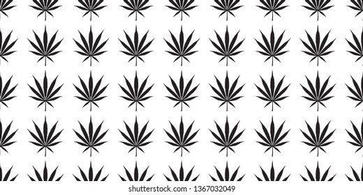Marijuana seamless pattern cannabis weed vector leaf repeat wallpaper scarf isolated tile background plant