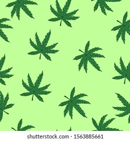 Marijuana seamless pattern. For fabrics, wrapping paper. Vector graphics.