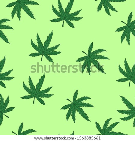 Marijuana seamless pattern. For fabrics, wrapping paper. Vector graphics.