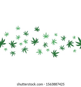 Marijuana seamless pattern on a white background. Vector graphics.