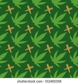 Marijuana seamless pattern vector.