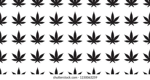 Marijuana seamless pattern vector Weed cannabis leaf tile background repeat wallpaper scarf isolated