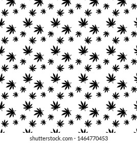 Marijuana seamless pattern Weed  cannabis leaf background, wallpaper vector