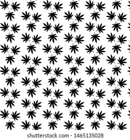 Marijuana seamless pattern Weed  cannabis leaf background, wallpaper vector
