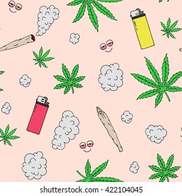 Marijuana Seamless Vector Pattern