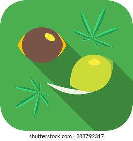 Marijuana seeds. Vector illustration in flat style.