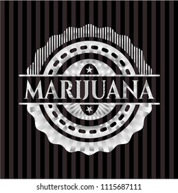Marijuana silver shiny emblem