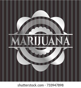 Marijuana silvery shiny emblem