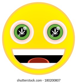Marijuana smiling face vector illustration