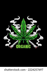 Marihuana-Rauchgrafik, Vektorkunst, Bekleidungsdesign