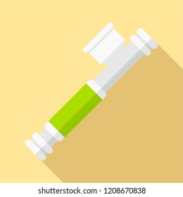 Marijuana smoke pipe icon. Flat illustration of marijuana smoke pipe vector icon for web design