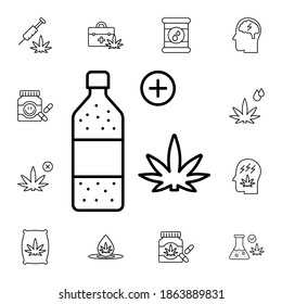 Marijuana, solvent flat vector icon in marijuana pack