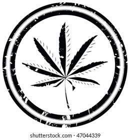 Marijuana stamp over white background