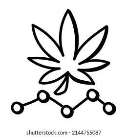 Marijuana stats, report chart hand drawn icon from medical cannabis category 

