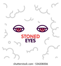pics Stoned Eyes Drawing https www shutterstock com image vector marijuana stoned eyes on smoke clouds 534208306