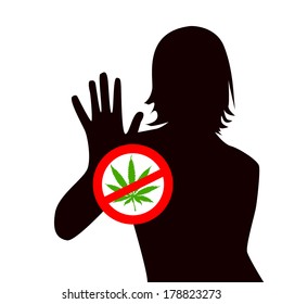 Marijuana stop sign. Vector