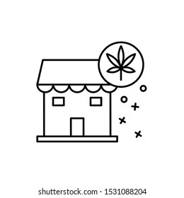 Marijuana store plant icon. Element of narcotic