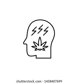 marijuana, stress icon. Simple thin line, outline vector of Marijuana icons for UI and UX, website or mobile application