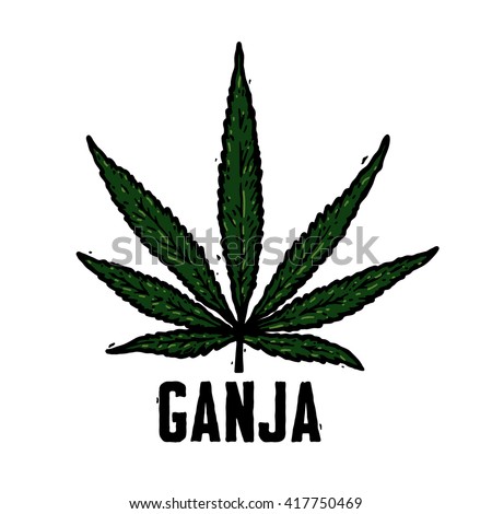 Marijuana symbol. Ganja logotype.