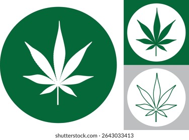 Vector de ilustración de icono de símbolo de marihuana