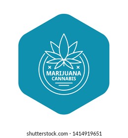 Marijuana symbol logo. Outline marijuana symbol vector logo for web design isolated on white background