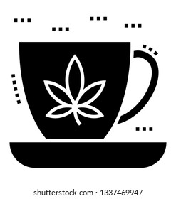 Marijuana tea, glyph vector icon,