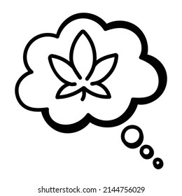 La marihuana piensa que el ícono del doodle de burbuja es fácil de usar y editable 

