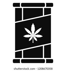 Marijuana tin can icon. Simple illustration of marijuana tin can vector icon for web design isolated on white background