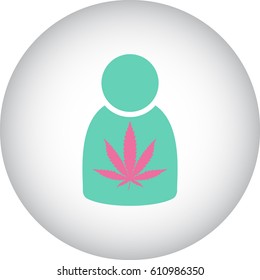 Marijuana user web symbol simple flat icon on background