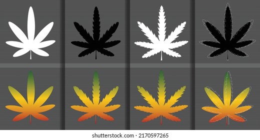 marihuana con varias formas y colores