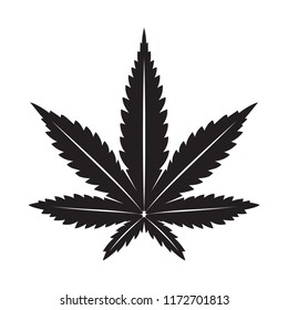 Marijuana vector cannabis leaf weed icon logo illustration clip art graphic  black