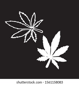 Marijuana vector cannabis leaf weed icon logo symbol sign illustration graphic with hand drawn doodle style vector