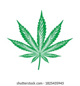 Icono vector de la marihuana. Icono del vector de la hoja de marihuana de cannabis. ilustración vectorial
