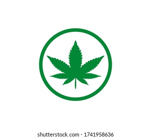 Green Marijuana Leaf Icon Green Circle Stock Vector (Royalty Free ...