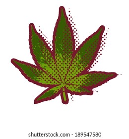 Marijuana vector illustration in comics style