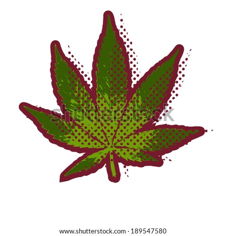 Marijuana vector illustration in comics style