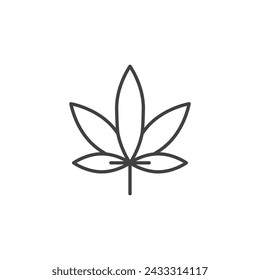 Ilustración de icono de línea de vector de marihuana.